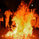 Congress party activists burn an effigy of chief minister Vijayan in Thiruvananthapuram, Kerala.
